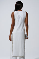 TALK TO ME BABY BLOUSE WITH RHINESTONE IN WHITE