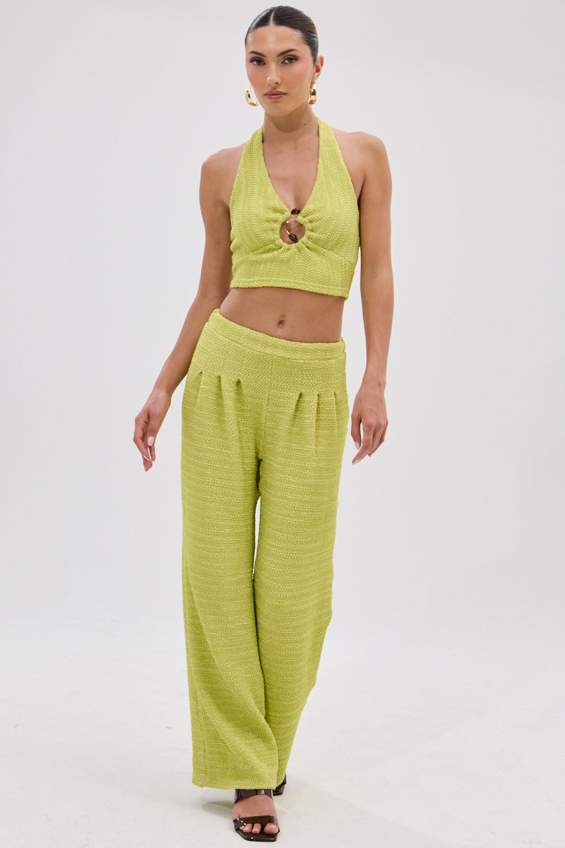 HOLLYWOOD SLINKY TEXTURED BRALETTE IN GREEN