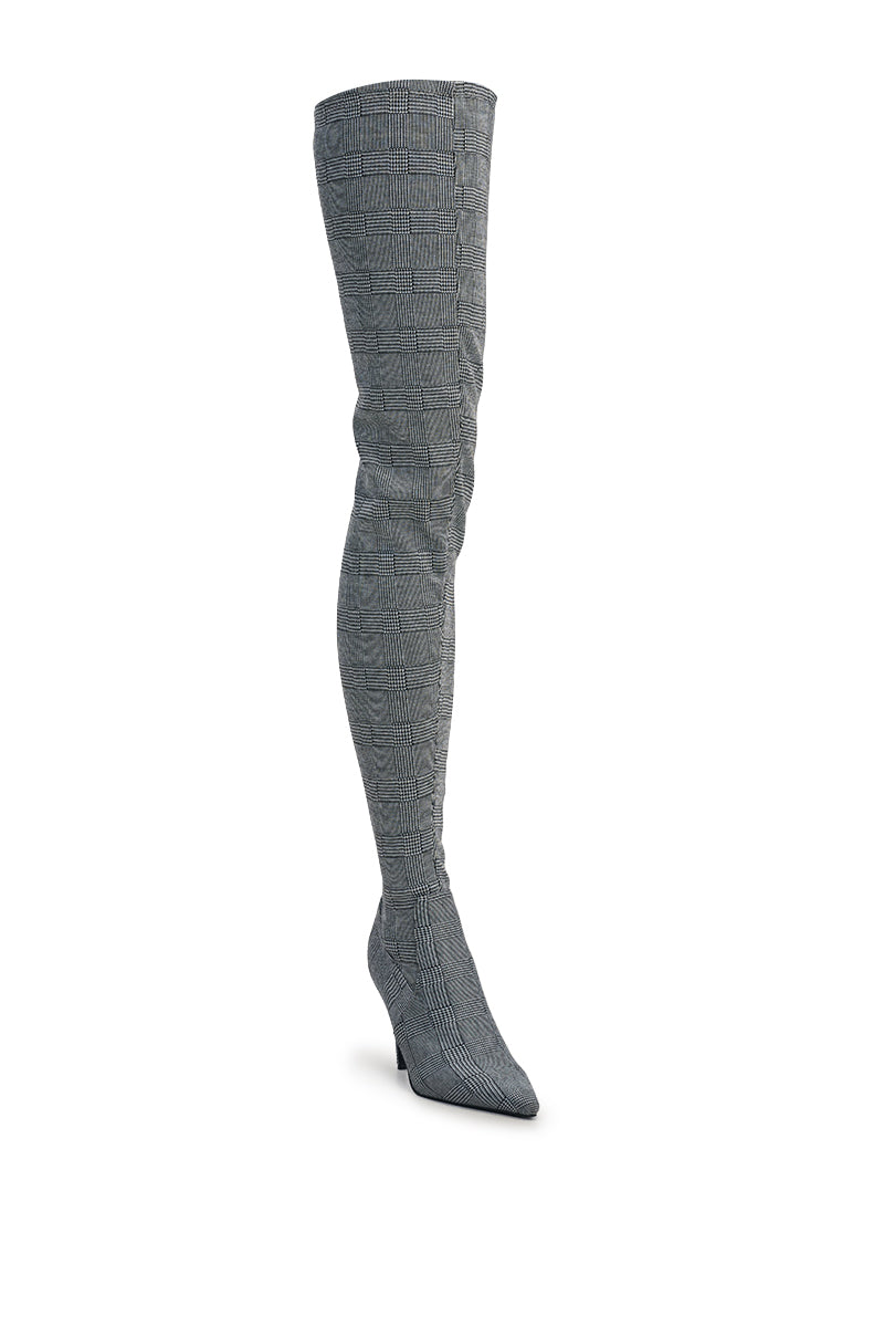 AZALEA WANG AVENOIR HOUNDSTOOTH OVER THE KNEE FOUR WAY STRETCH BOOT