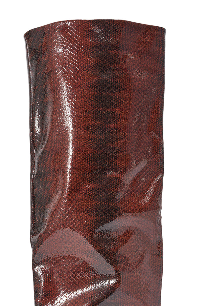 AZALEA WANG BRUN BROWN SNAKE WEDGE BOOT