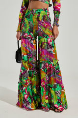 ON VACAY WIDE LEG PANT IN GREEN MULTI