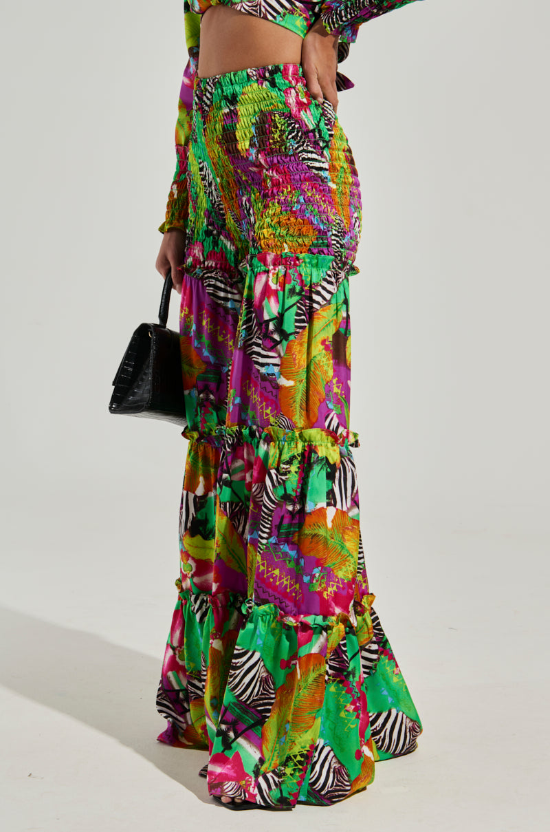 ON VACAY WIDE LEG PANT IN GREEN MULTI