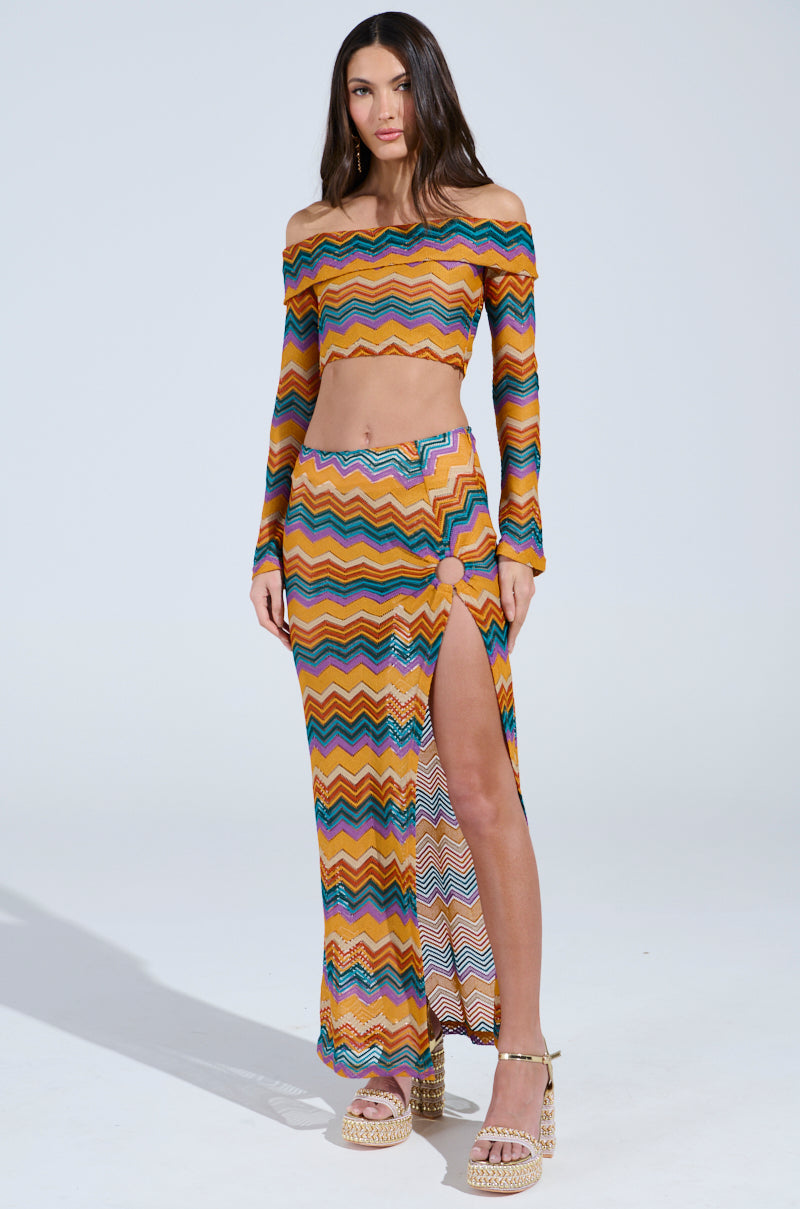 OH SO ZIGGY CROCHET MAXI SKIRT