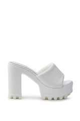 AKIRA COOL CAT WHITE PUFFY PLATFORM SANDAL