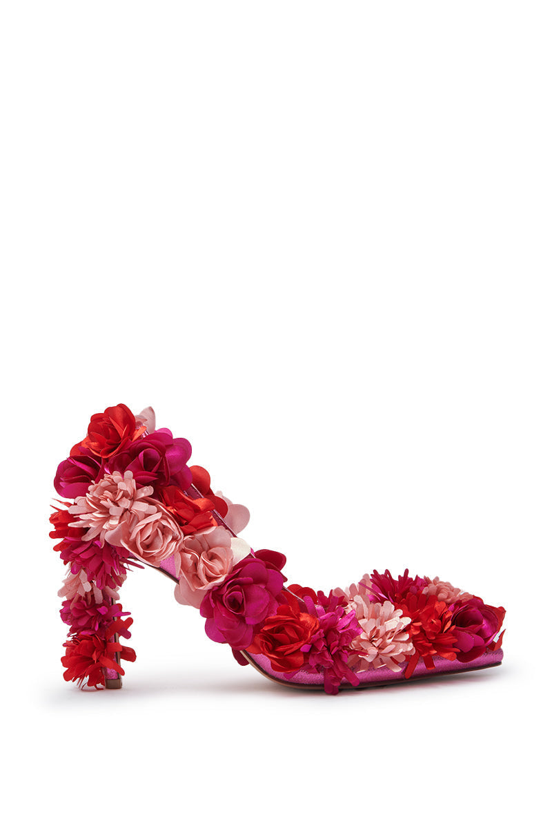 AZALEA WANG COLLIDGE MULTI FLORAL EMBELLISHED PUMP