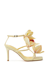 AZALEA WANG CREDENZA YELLOW FLORAL STILETTO SANDAL
