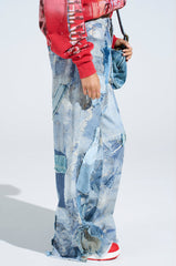 DENIM ON DENIM PATCHWORK JEANS