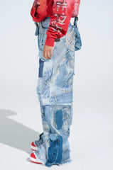 DENIM ON DENIM PATCHWORK JEANS