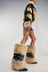 AZALEA WANG EKKO MULTI FUR STILETTO BOOT