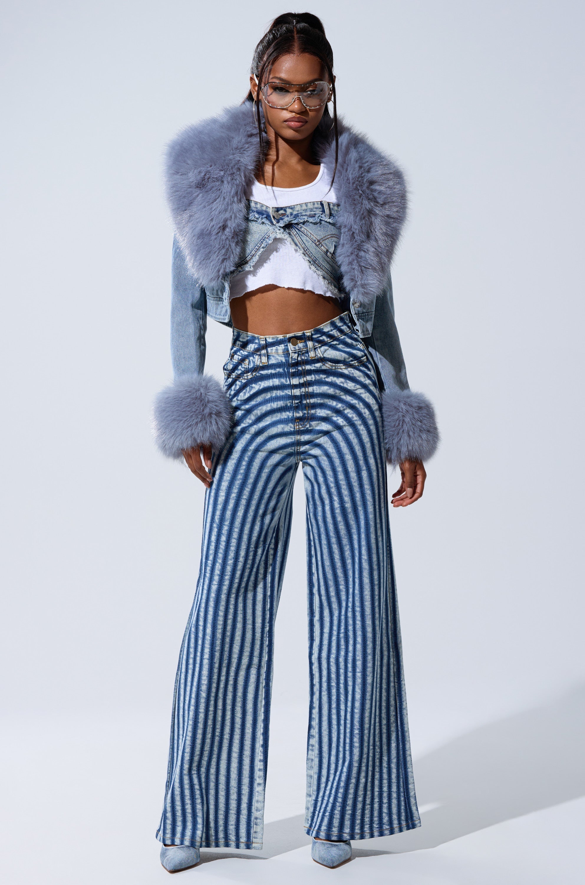 GISELE CROP DENIM BLAZER