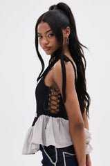 OFFICIAL PRINCESS LACE PEPLUM CORSET TOP