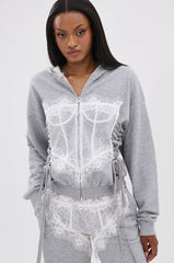 MAYBE NEXT TIME OVERSIZED SWEATSHIRT WITH LACE DETAILS