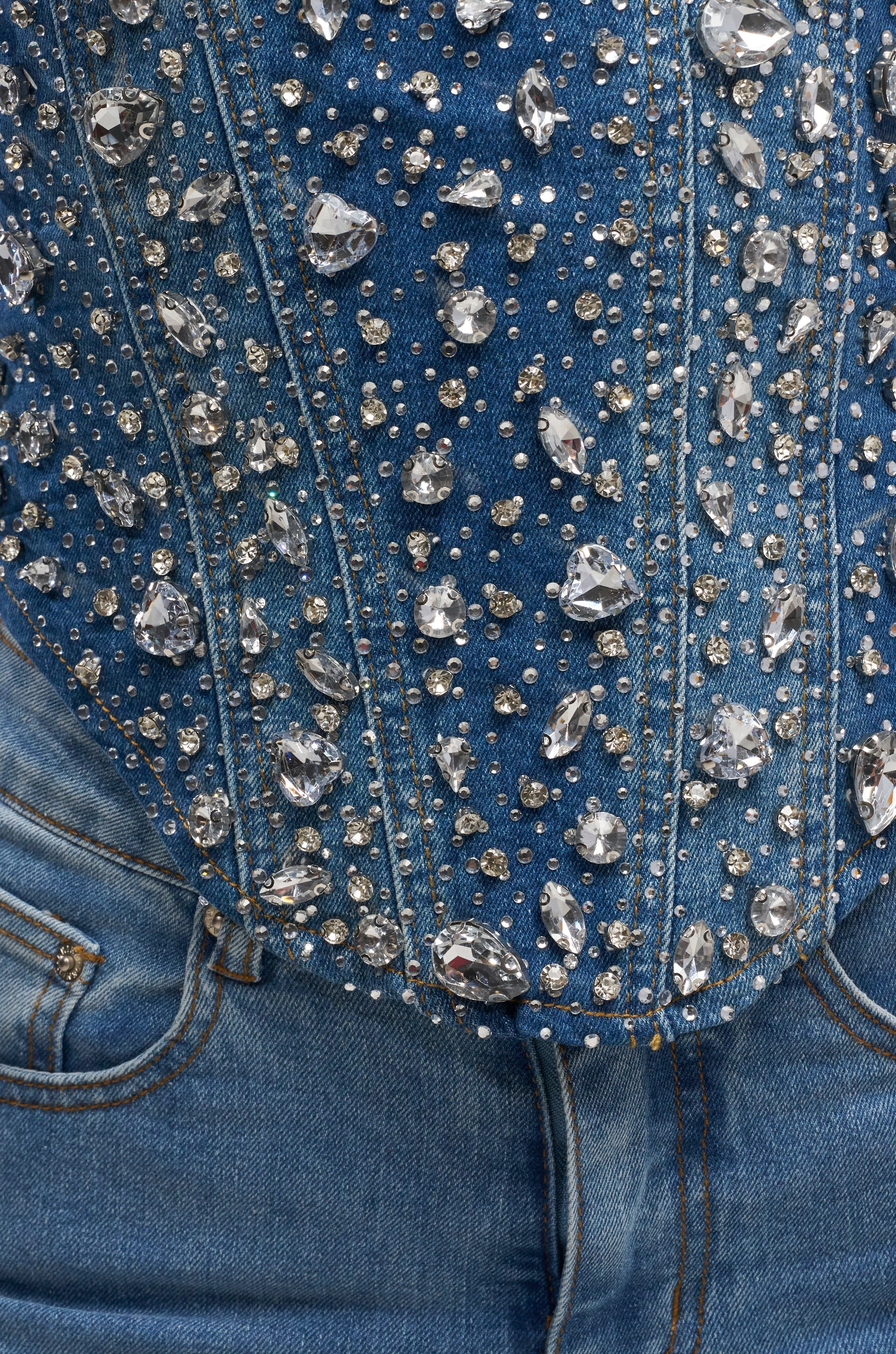 DRIPPED OUT RHINESTONE CORSET