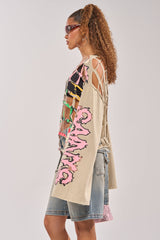 CAGED UP LONG SLEEVE GRAPHIC TEE