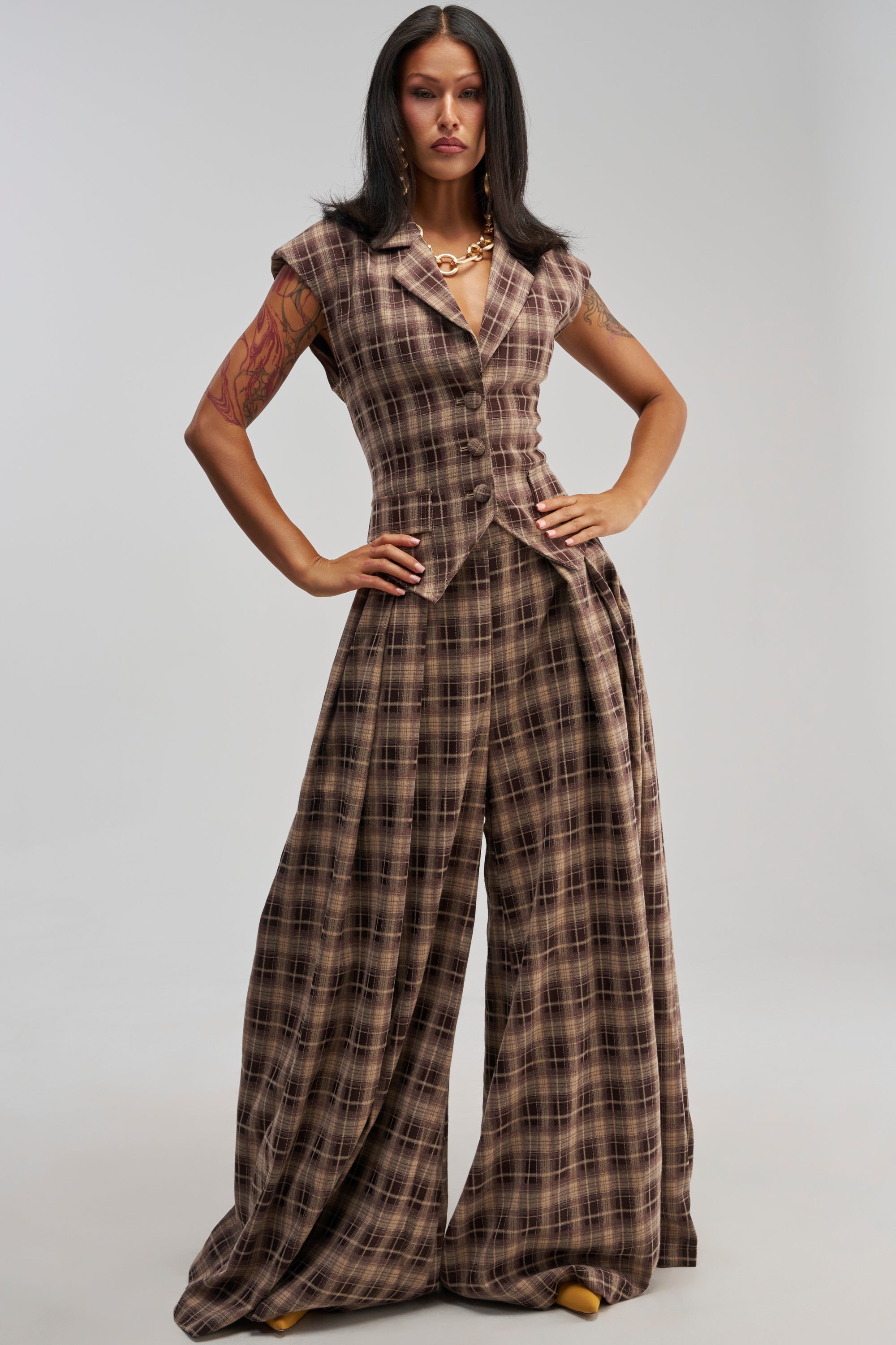 PLAID PRINCESS BUTTON DOWN