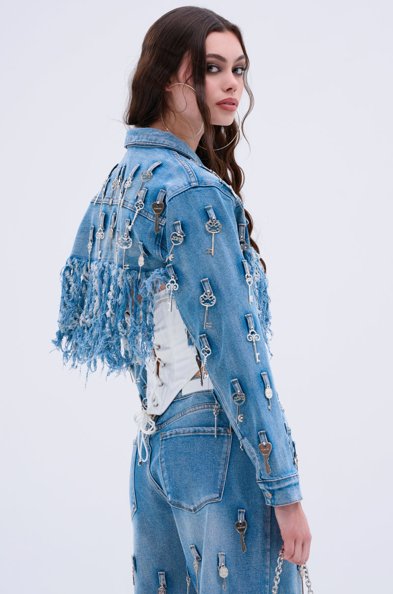 KEY TO THE CITY CROPPED DENIM JACKET
