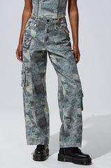 STEPH CAMO DENIM RELAXED PANT