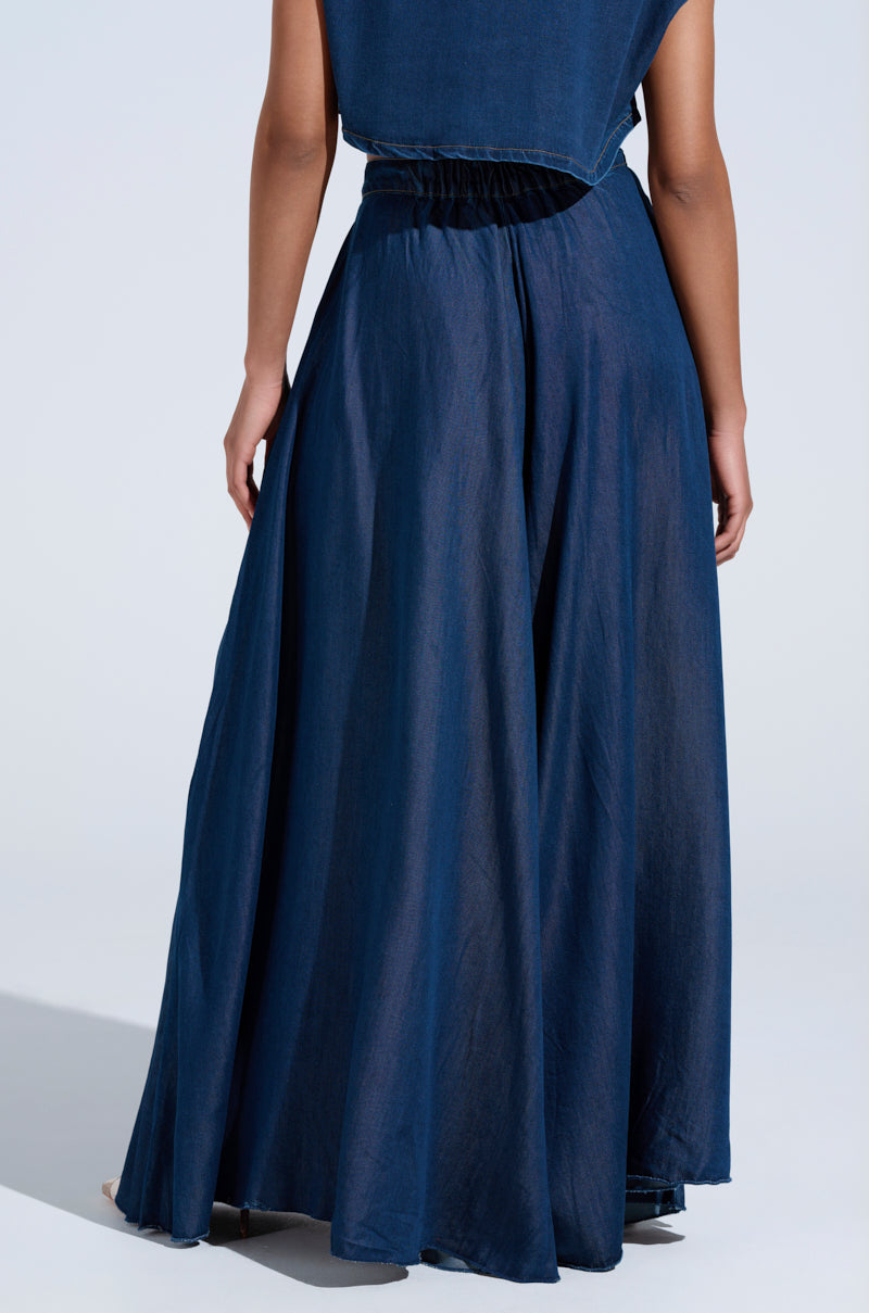 CARRIE ULTRA WIDE LEG DENIM TROUSER
