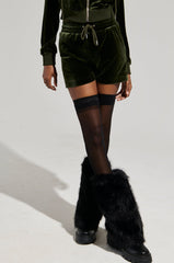 BRAT RHINESTONE VELVET SHORT