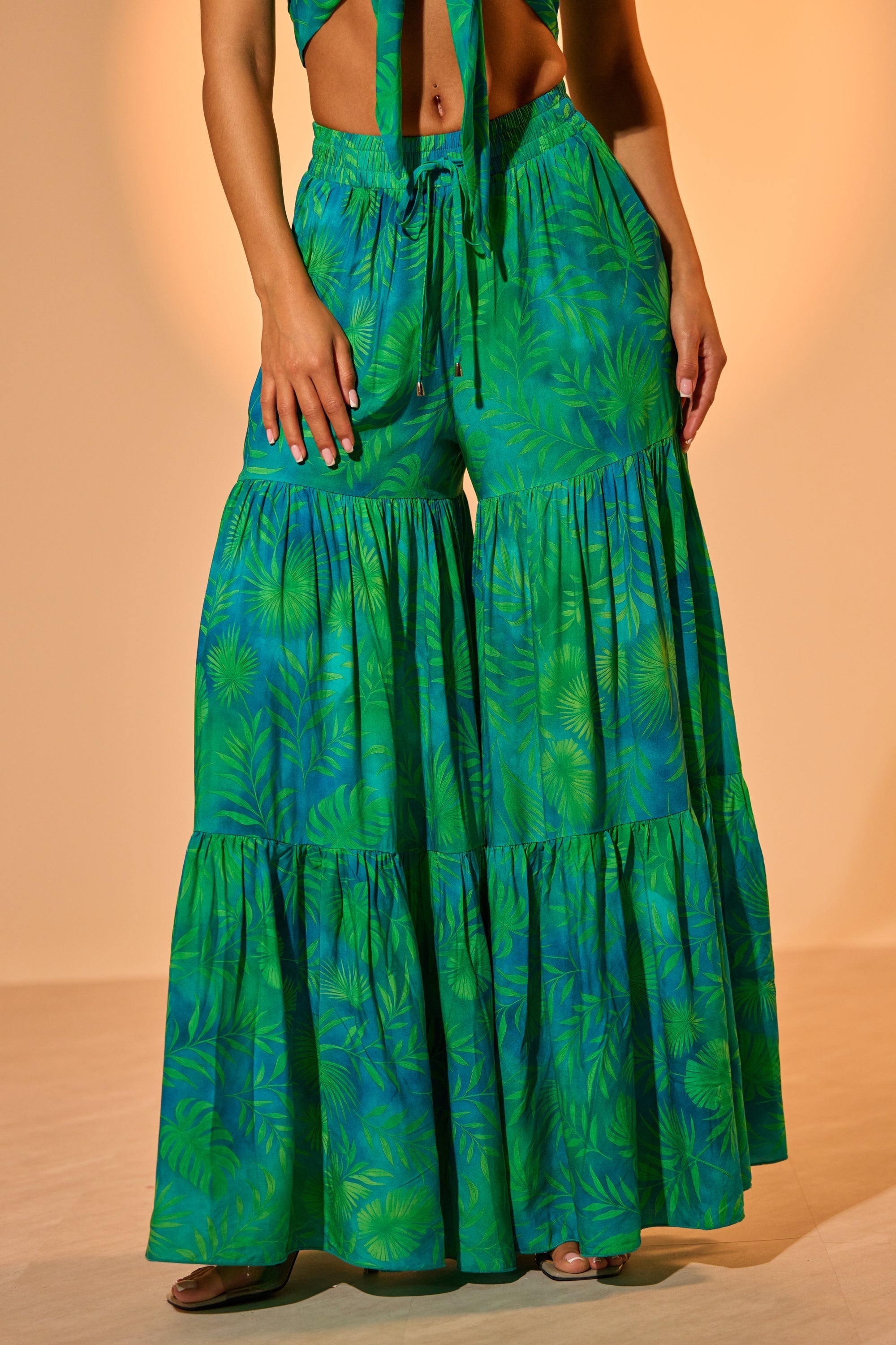 INTO THE GARDEN PALAZZO PANT IN GREEN