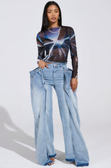 SEEING DOUBLE DECONSTRUCTED DENIM JEANS