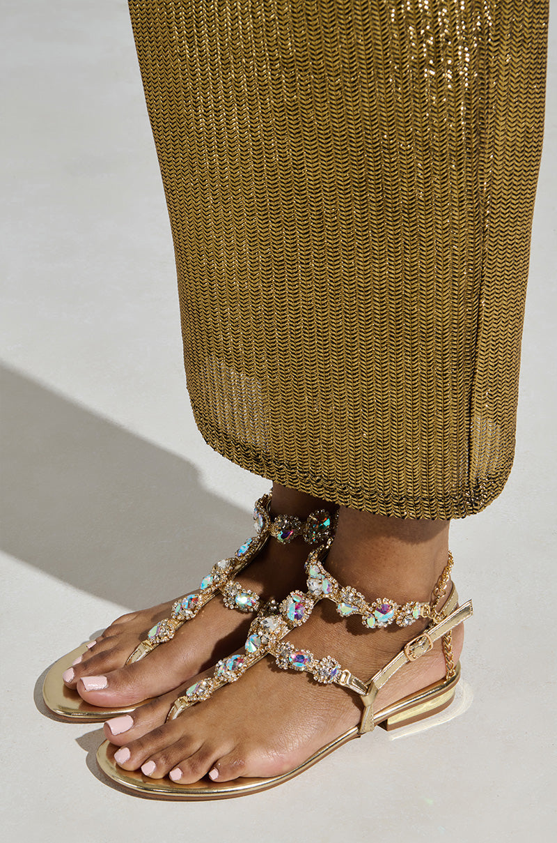 AZALEA WANG MANAIA GOLD EMBELLISHED SANDAL