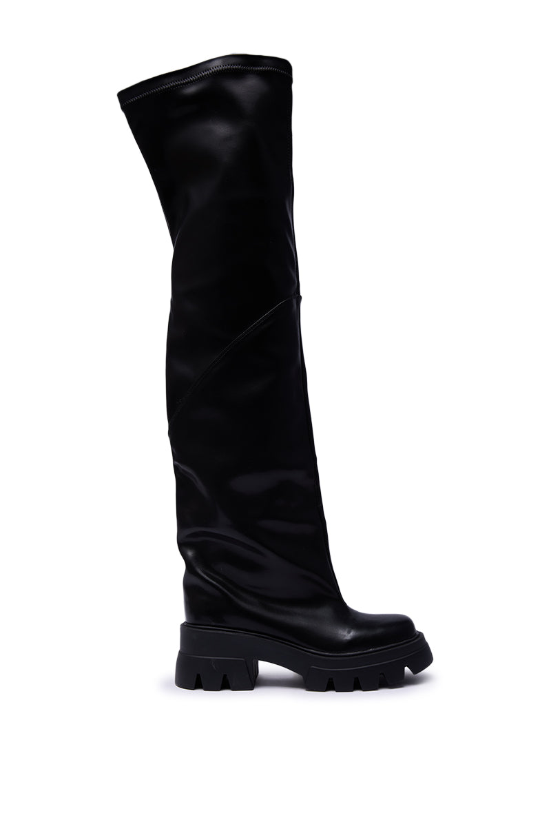 AZALEA WANG RONAN BLACK SLOUCH BOOT