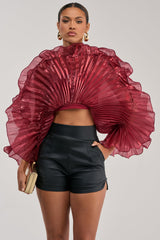 SHINING DOWN ON YOU BLOUSE IN BURGUNDY