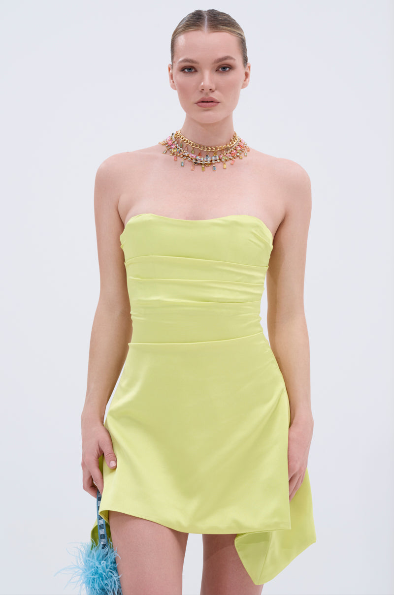 LET'S ESCAPE SATIN MINI DRESS