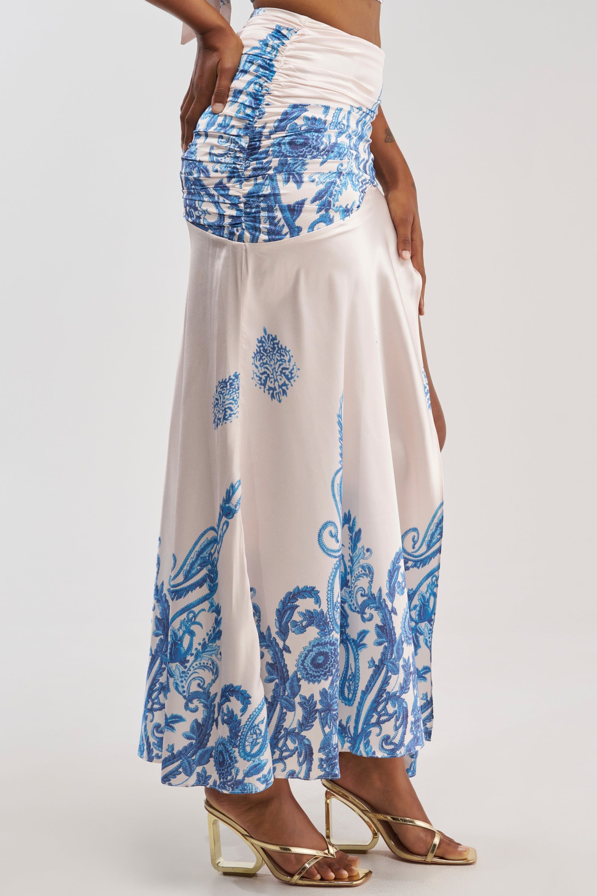 TRINA RUCHED MAXI SKIRT