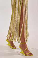 AZALEA WANG VINTARA YELLOW NOVELTY WEDGE STRAP SANDAL