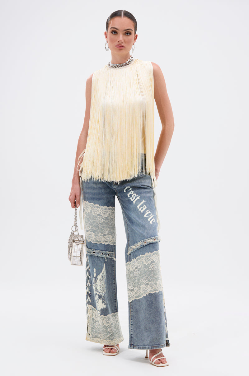 SUNSHINE LOVER FRINGE BLOUSE