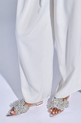 AZALEA WANG YUNA RHINESTONE FLOWER EMBELLISHED SANDAL