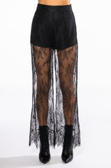 ALL OVER LACE HIGH WAIST WIDE LEG TROUSER