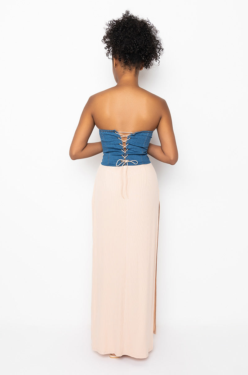 ALL THE FEELS MAXI TUBE DRESS WITH HIGH SLIT