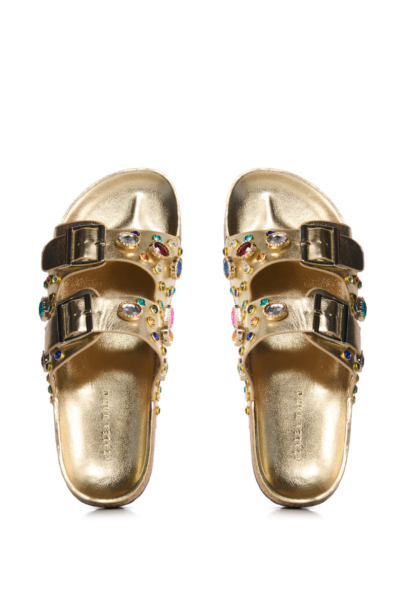 AZALEA WANG BAYLEAVES GOLD EMBELLISHED SANDAL