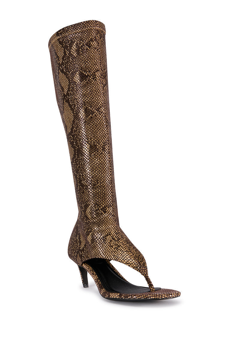 AZALEA WANG CECILE SNAKE OPEN TOE SANDAL BOOT