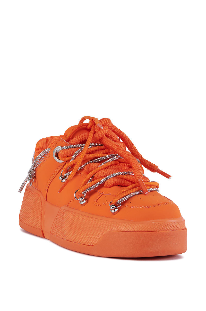 AZALEA WANG LAMIA ORANGE SNEAKER