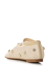 AZALEA WANG SIEGFRIED GEM EMBELLISHED MESH FLAT IN NUDE