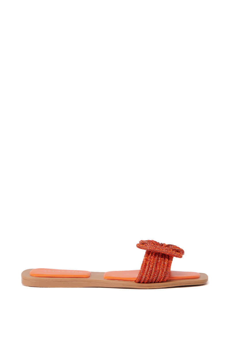AZALEA WANG TAMBOURINE ORANGE SPARKLY SANDAL