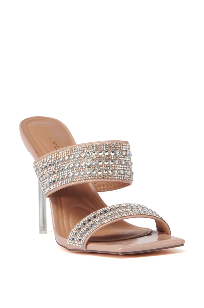 AZALEA WANG YONAH NUDE RHINESTONE SANDAL