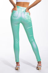 BORN TO SHINE METALLIC SKINNY PANTS