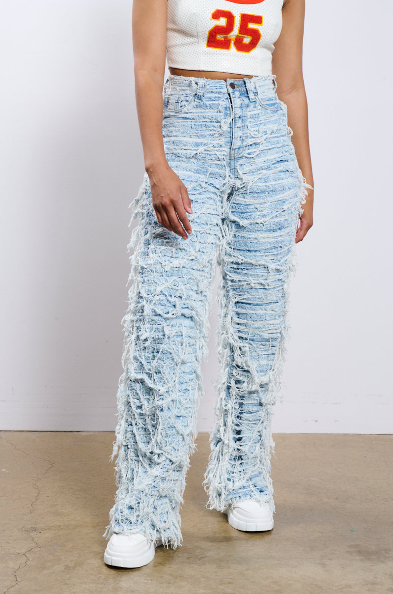 CALL ME CRAZY DISTRESSED DENIM PANT