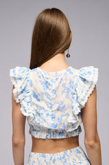 CALL ME PRETTY FLORAL BLOUSE WITH LACE