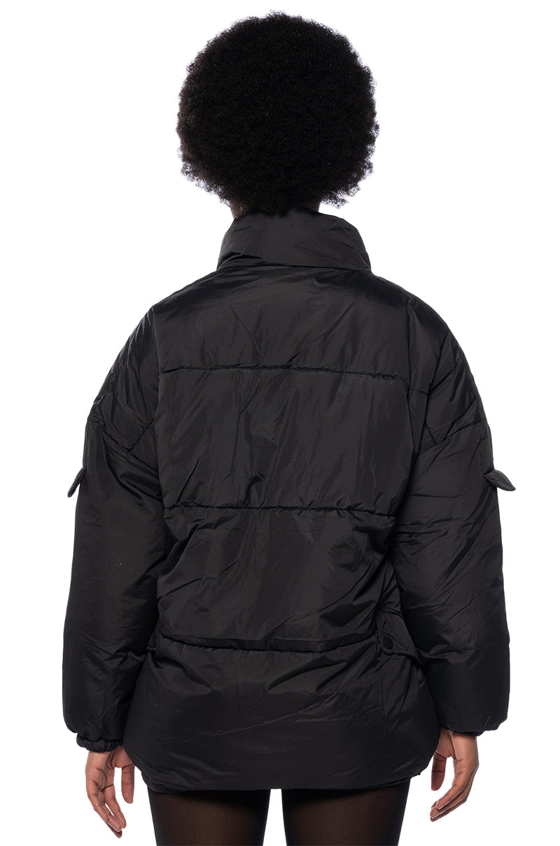 CLASSIC CINCHED WAIST PUFFER JACKET