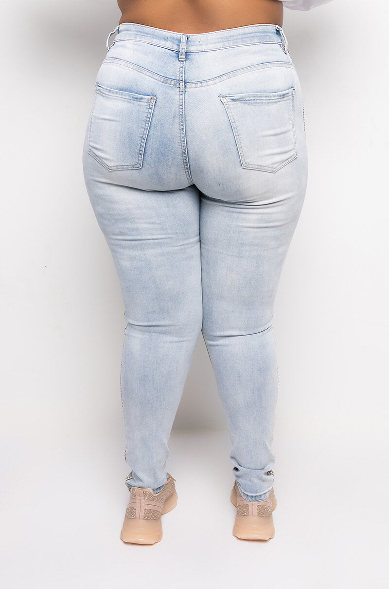 EXTREME STRETCH HIGH WAIST PEARL SKINNY JEANS