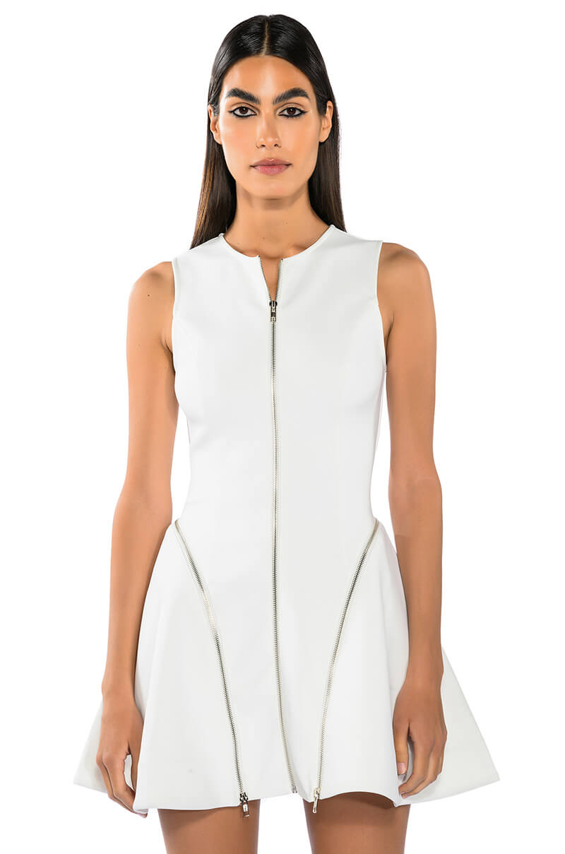 FEELING LIKE A TEN ZIPPER MINI DRESS