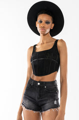 FLEX-FIT HIGH WAISTED SUPER STRETCHY DENIM SHORTS