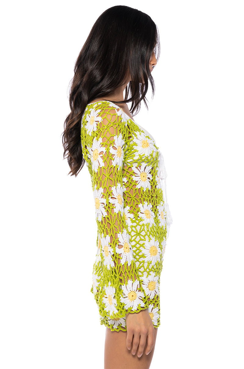 GARDEN ANGEL CROCHET MINI DRESS