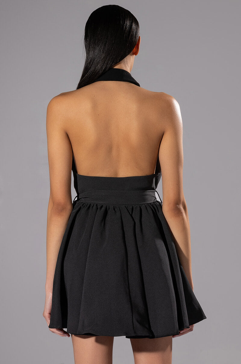 HADLEY COLLARED FIT AND FLARE MINI DRESS